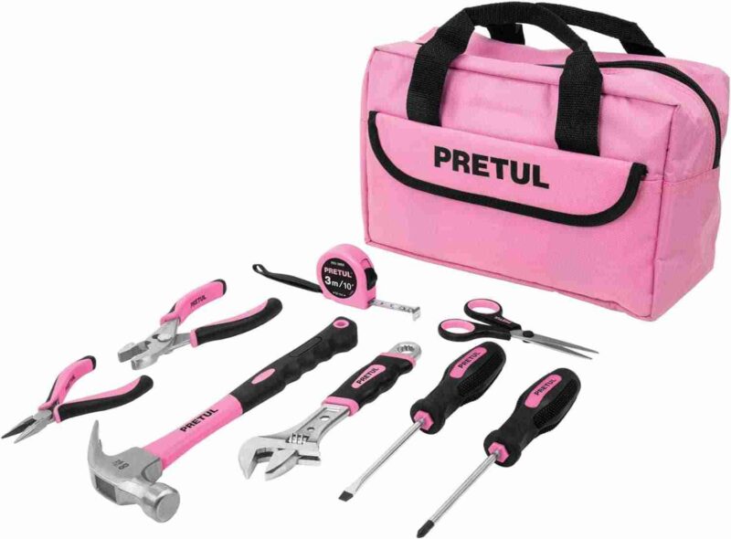 Set de herramientas rosado Pretul 8 piezas SET-MA8