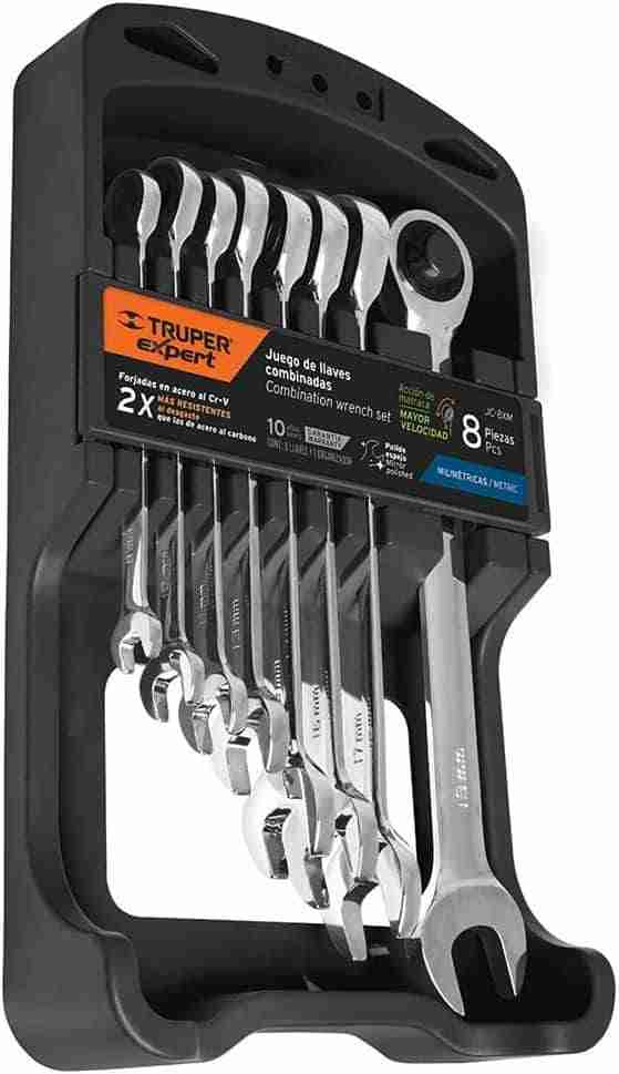 Llaves Combinadas con Matraca Truper JC-8XM 8 pzas
