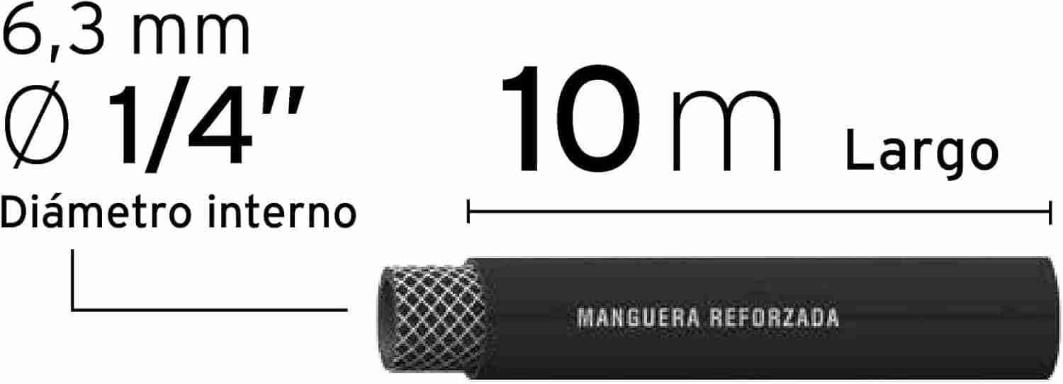 Manguera para Compresor Truper Hule 10m 1/4 Reforzada - Imagen 2