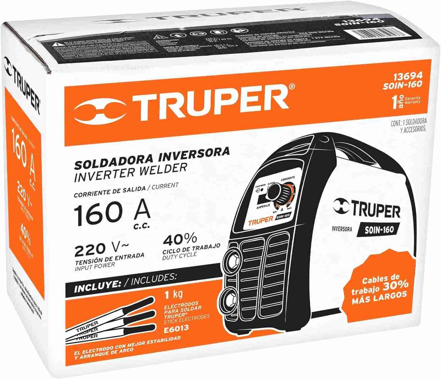 Soldadora Inversora Truper 160A 220V compacta SMAW - Imagen 7