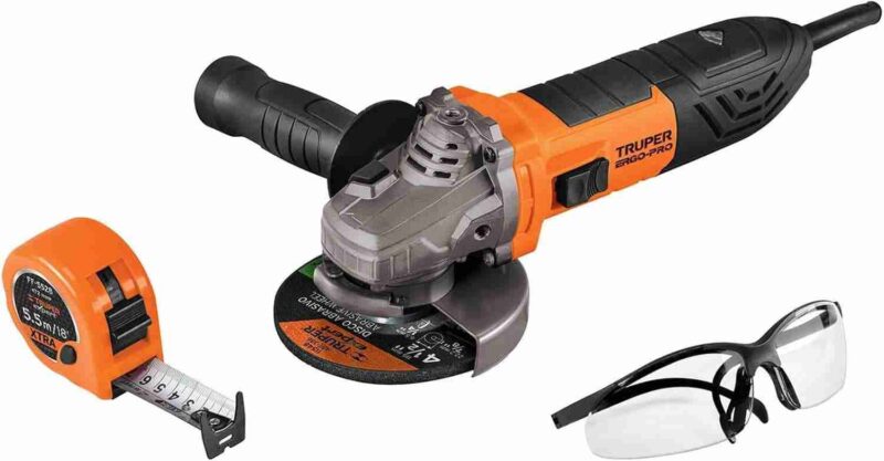 Esmeriladora Truper 4-1/2" 850W con Lentes y Flexómetro