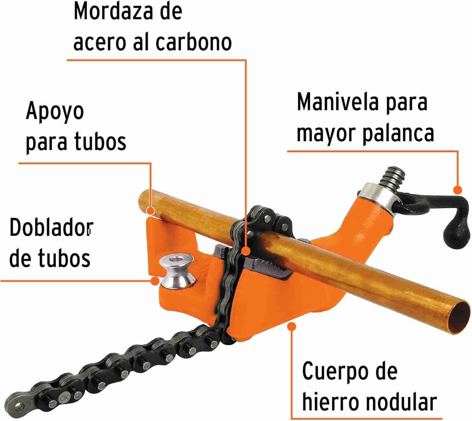 Prensa de cadena Truper PTU-25C 2-1/2 hierro nodular - Imagen 2