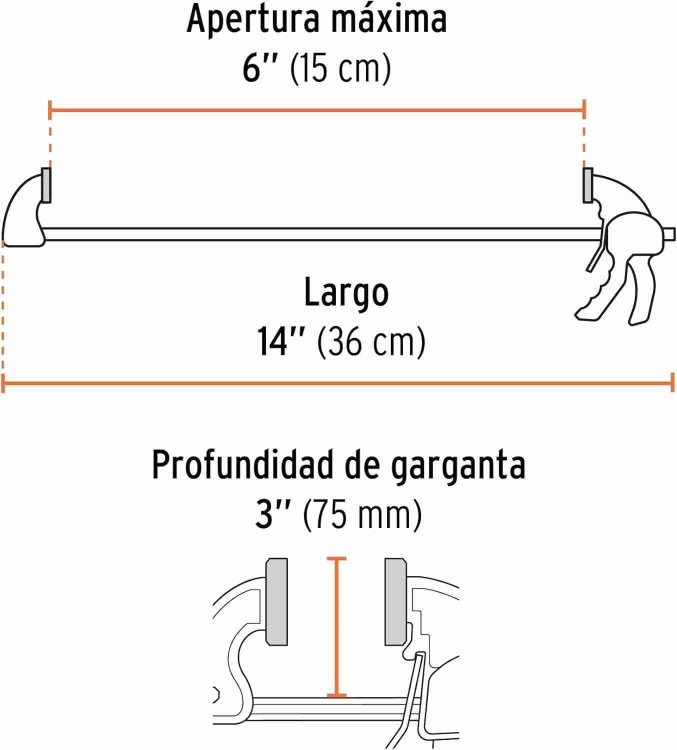 Prensa Ajuste Rápido 24" Truper Expert PAR-224 Nylon - Imagen 2