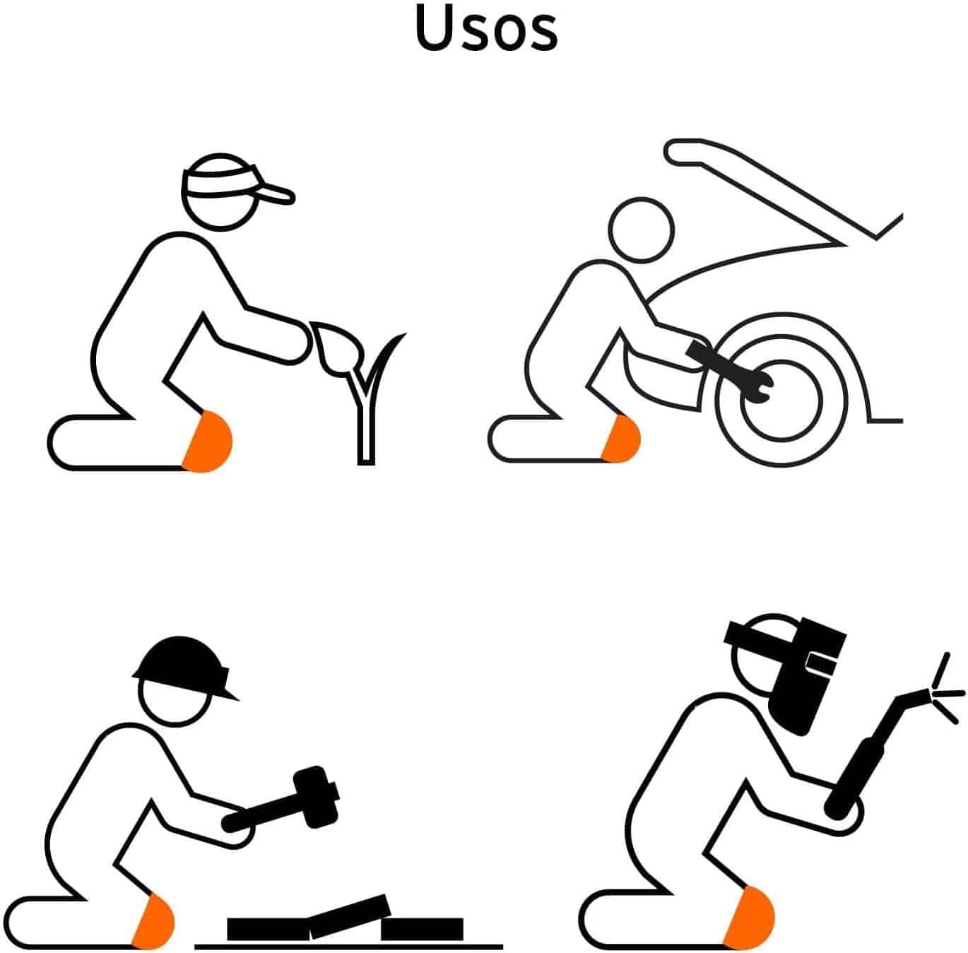 Usos de las rodilleras de gel Truper ROD-X: jardinería, mecánica automotriz, construcción y soldadura trabajando de rodillas
