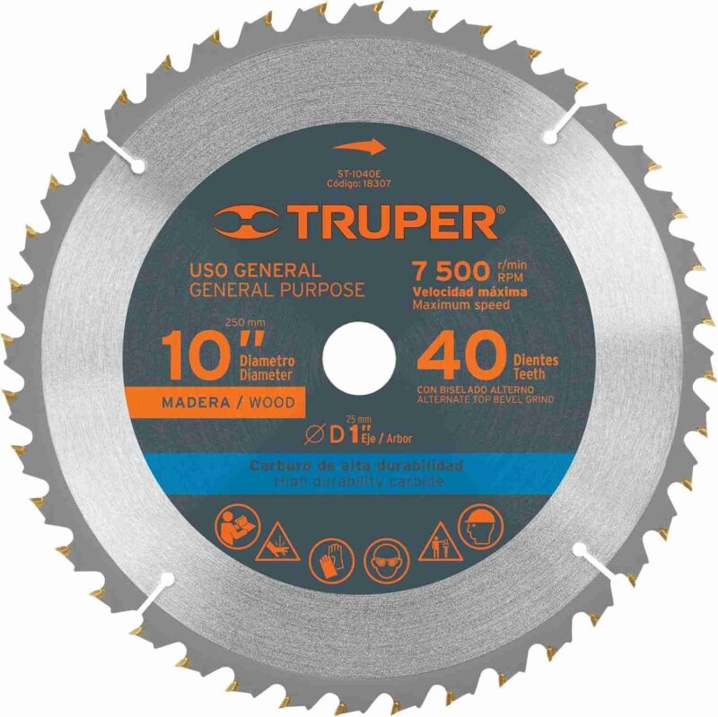 Sierra para Madera Truper ST-1040E 10" 40 Dientes