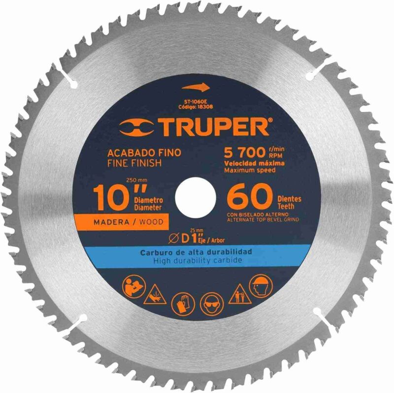 Disco Sierra 10" Madera 60 Dientes Truper ST-1060E