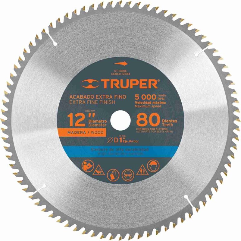 Disco Sierra 12" 80 Dientes Madera Truper ST-1280E