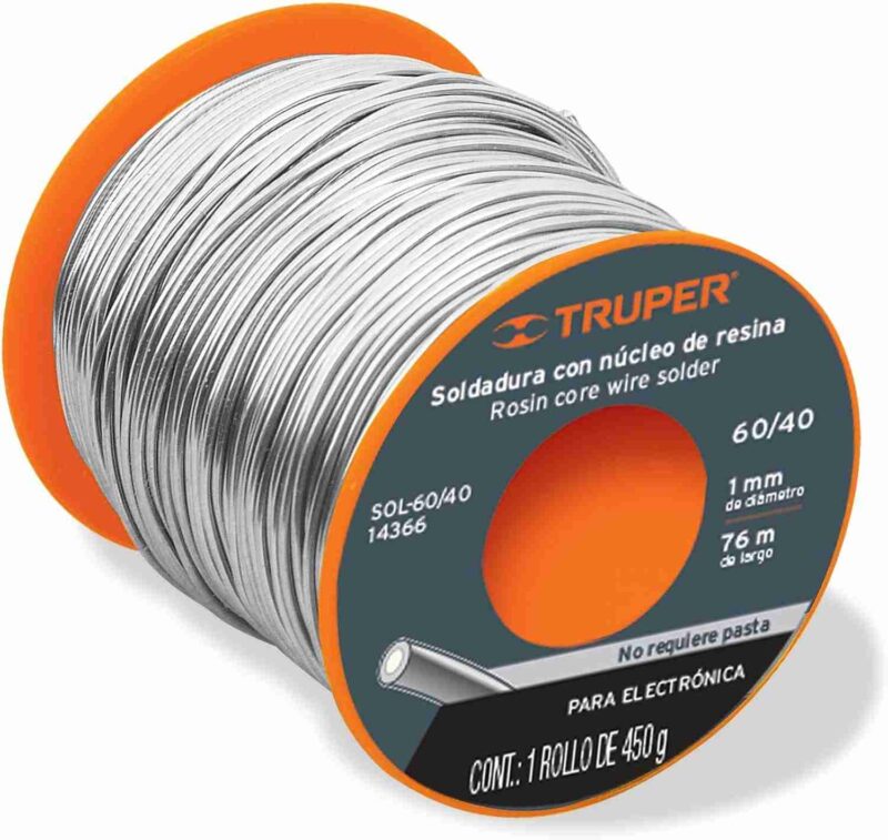Soldadura núcleo resina 60/40 electrónica 450g Truper