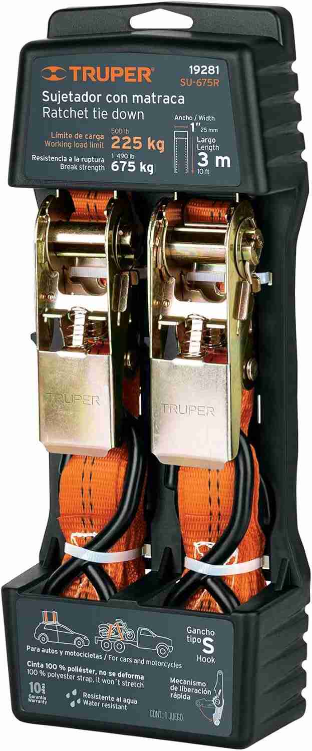 Sujetadores con Matraca Truper 675 kg 2 Piezas