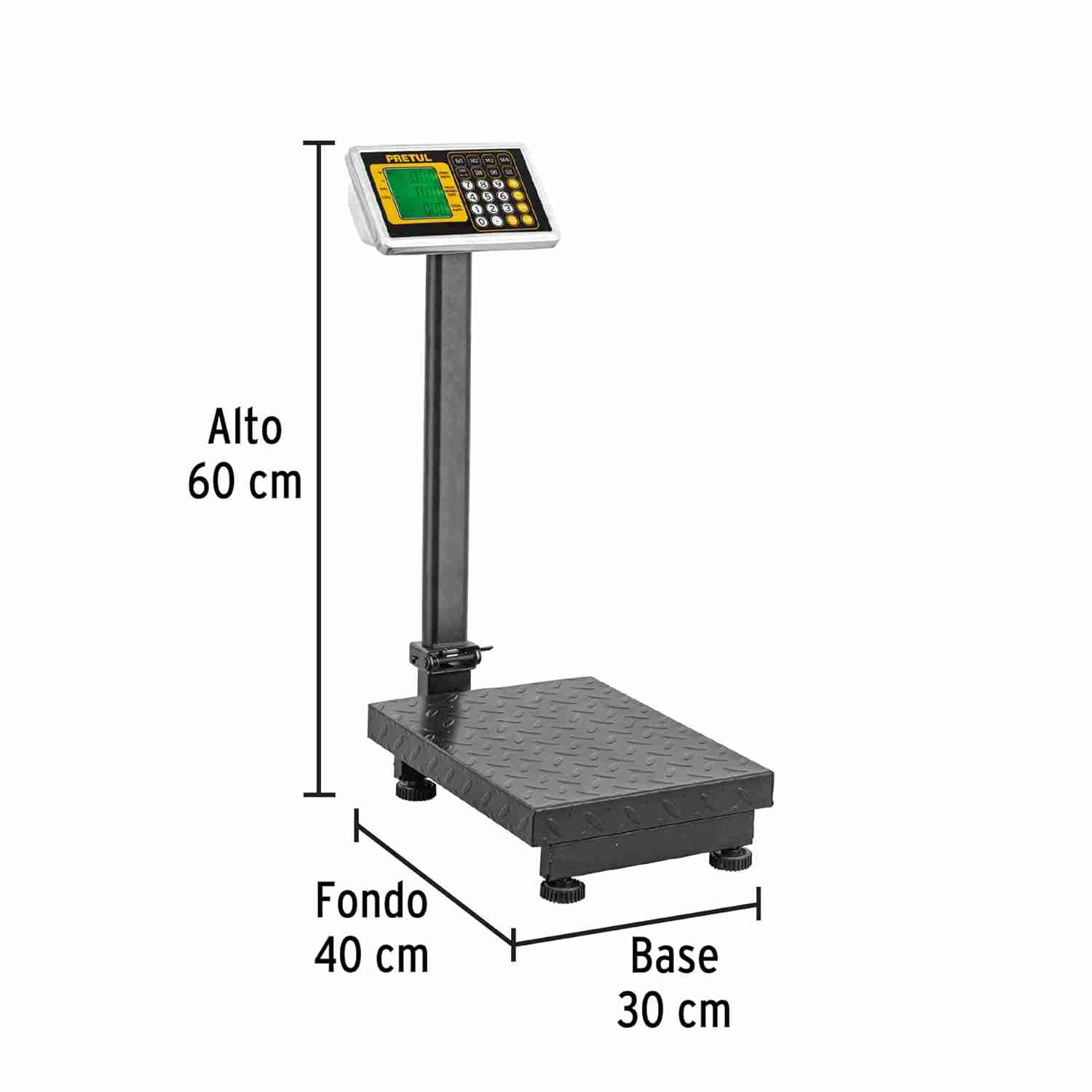 Báscula Plataforma Plegable Pretul 200 kg LCD - Imagen 3