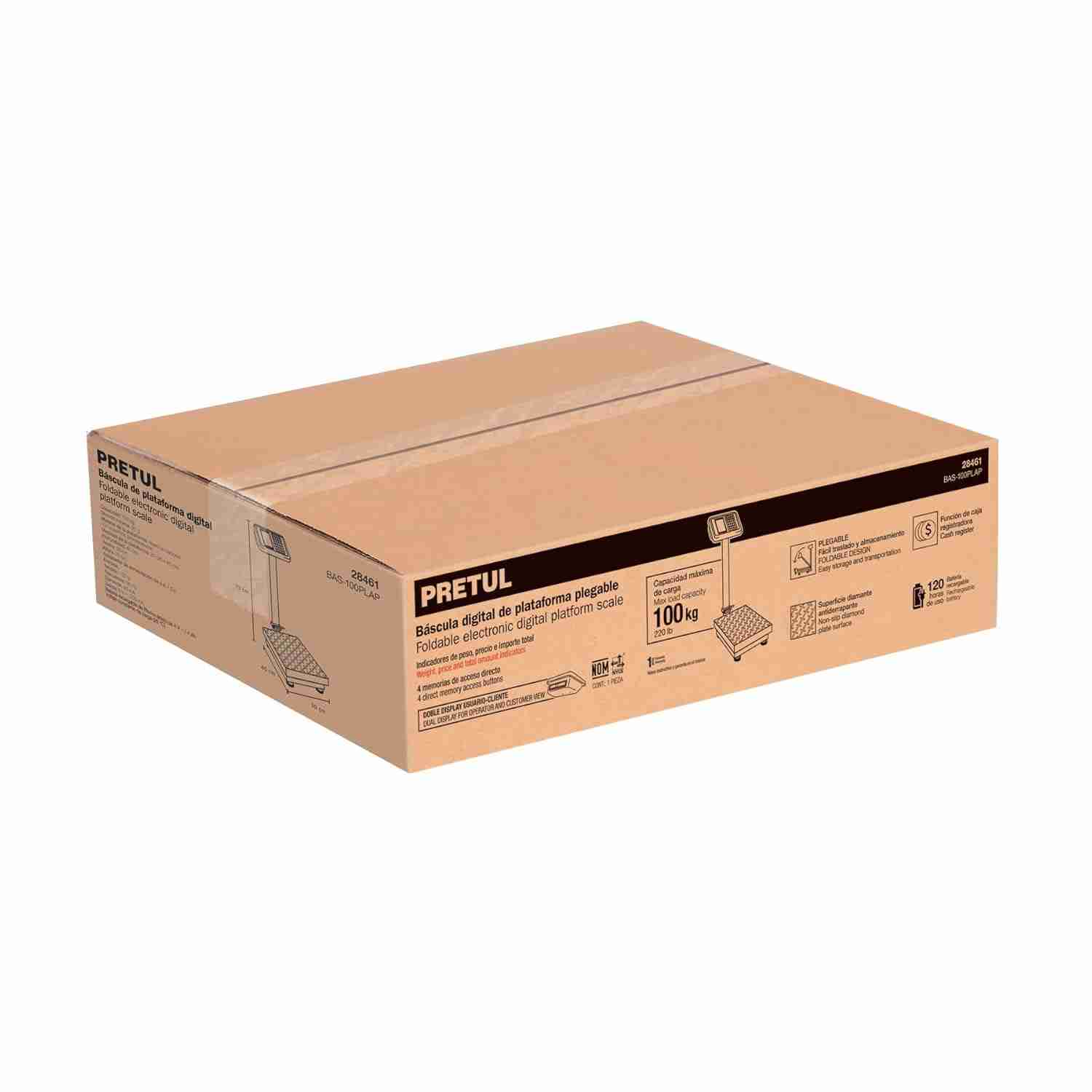 Báscula Plataforma Plegable Pretul 200 kg LCD - Imagen 4