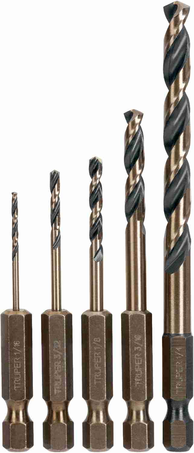 Brocas HSS Metal Truper JBAV-5R Zanco Cambio Rápido