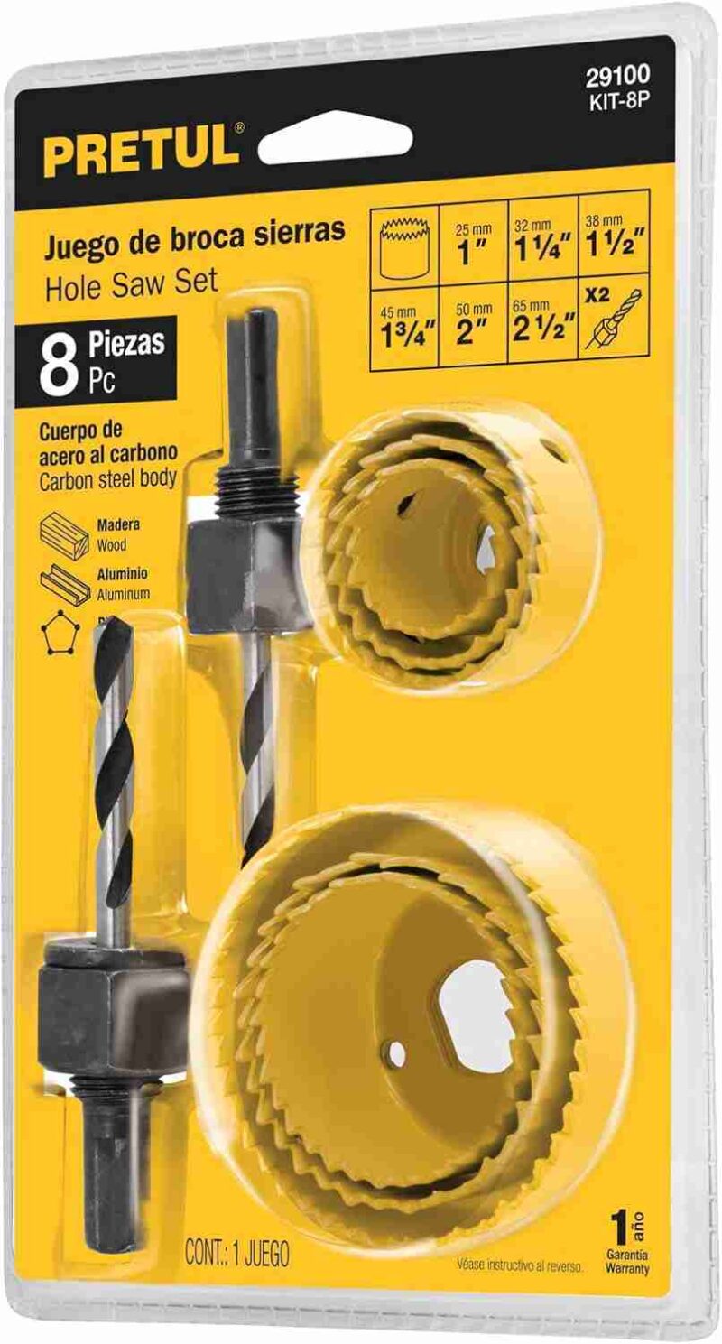 Kit Brocasierras Pretul KIT-8P Acero Carbono 7 Pzas