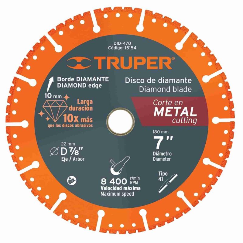 Disco Diamante 14" Truper DID-4140 Corte Metal 2.6mm
