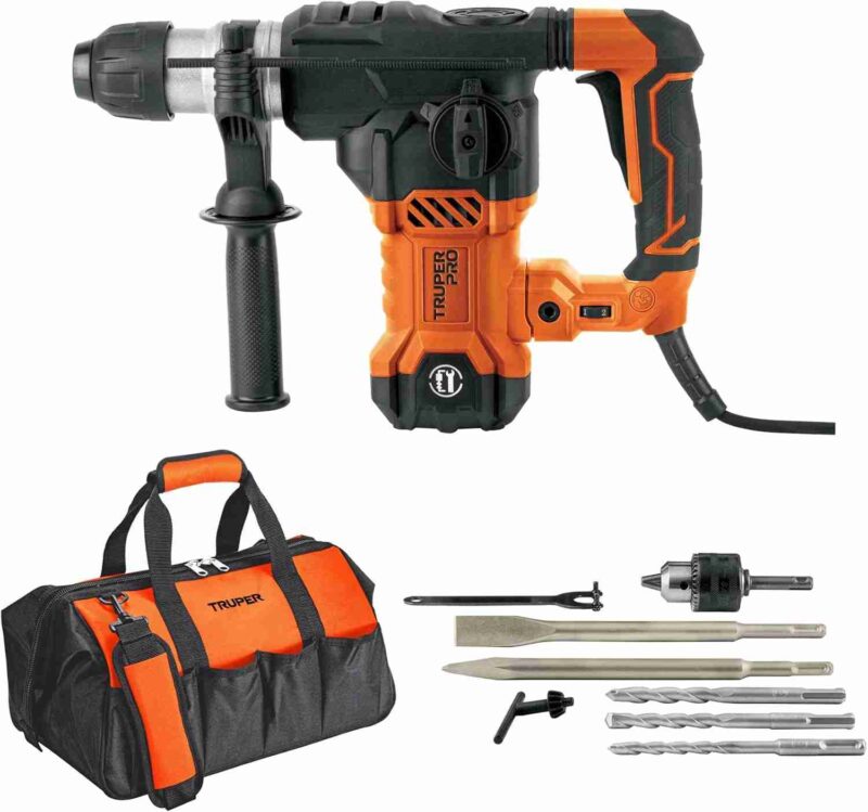 Truper Pro ROEL-60A, Rotomartillo SDS Plus 6 Joules, 1500 W grip antiderrapante