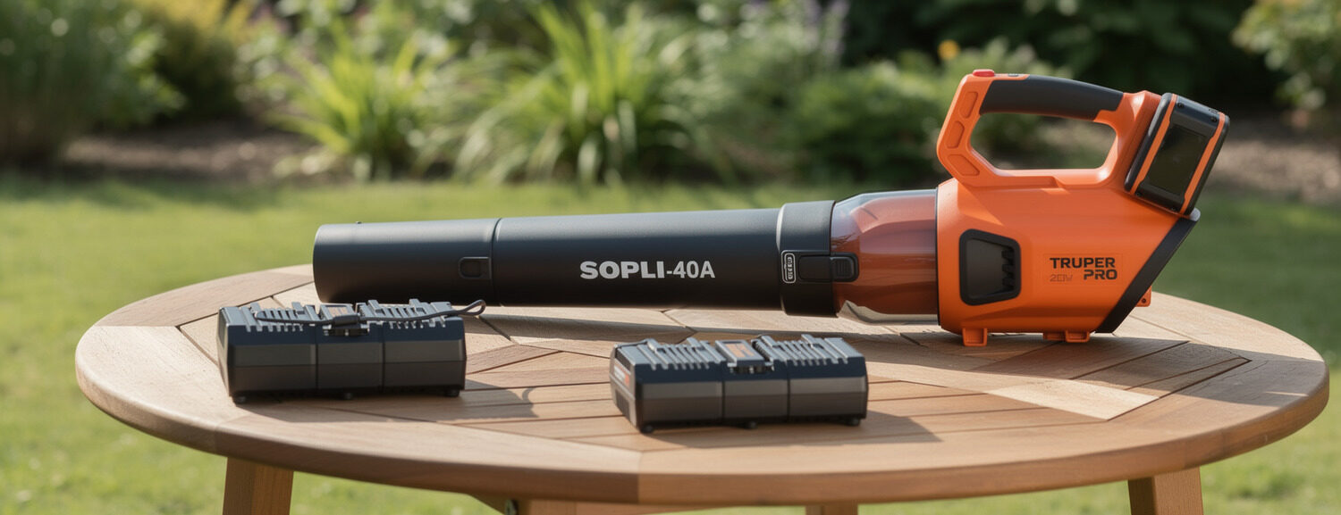Sopladora Inalámbrica Truper SOPLI-40A 40 V con 2 baterías 2 Ah