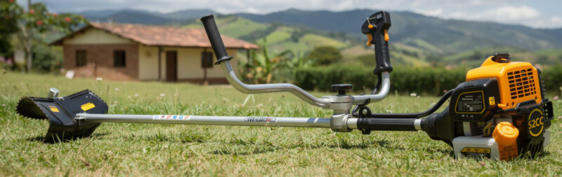 Desmalezadora a Gasolina Pretul DES-52P 52 CC con mango tipo "bici" ergonómico y cabezal de corte potente.