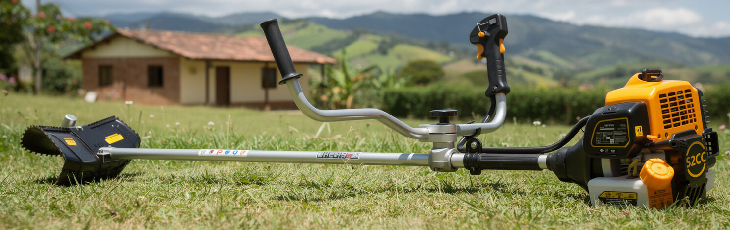 Desmalezadora a Gasolina Pretul DES-52P 52 CC con mango tipo "bici" ergonómico y cabezal de corte potente.