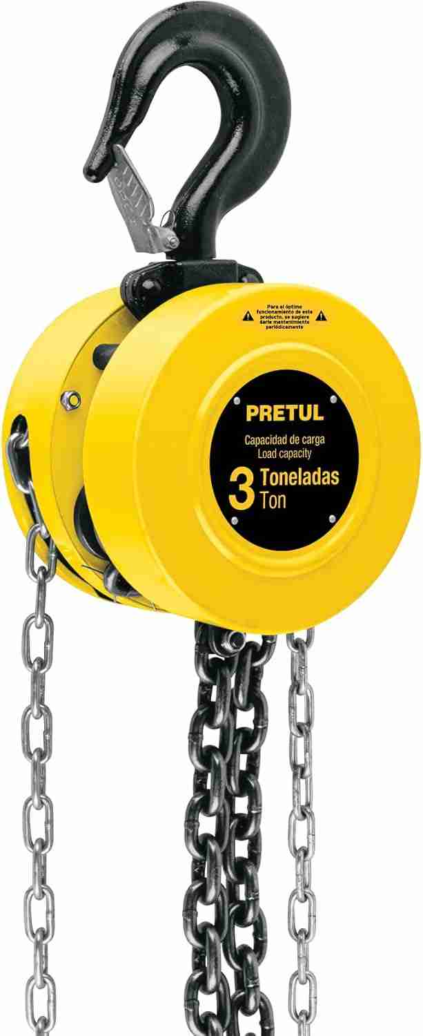 Polipasto de Cadena Pretul POL-3P 3 Toneladas con cadena de acero
