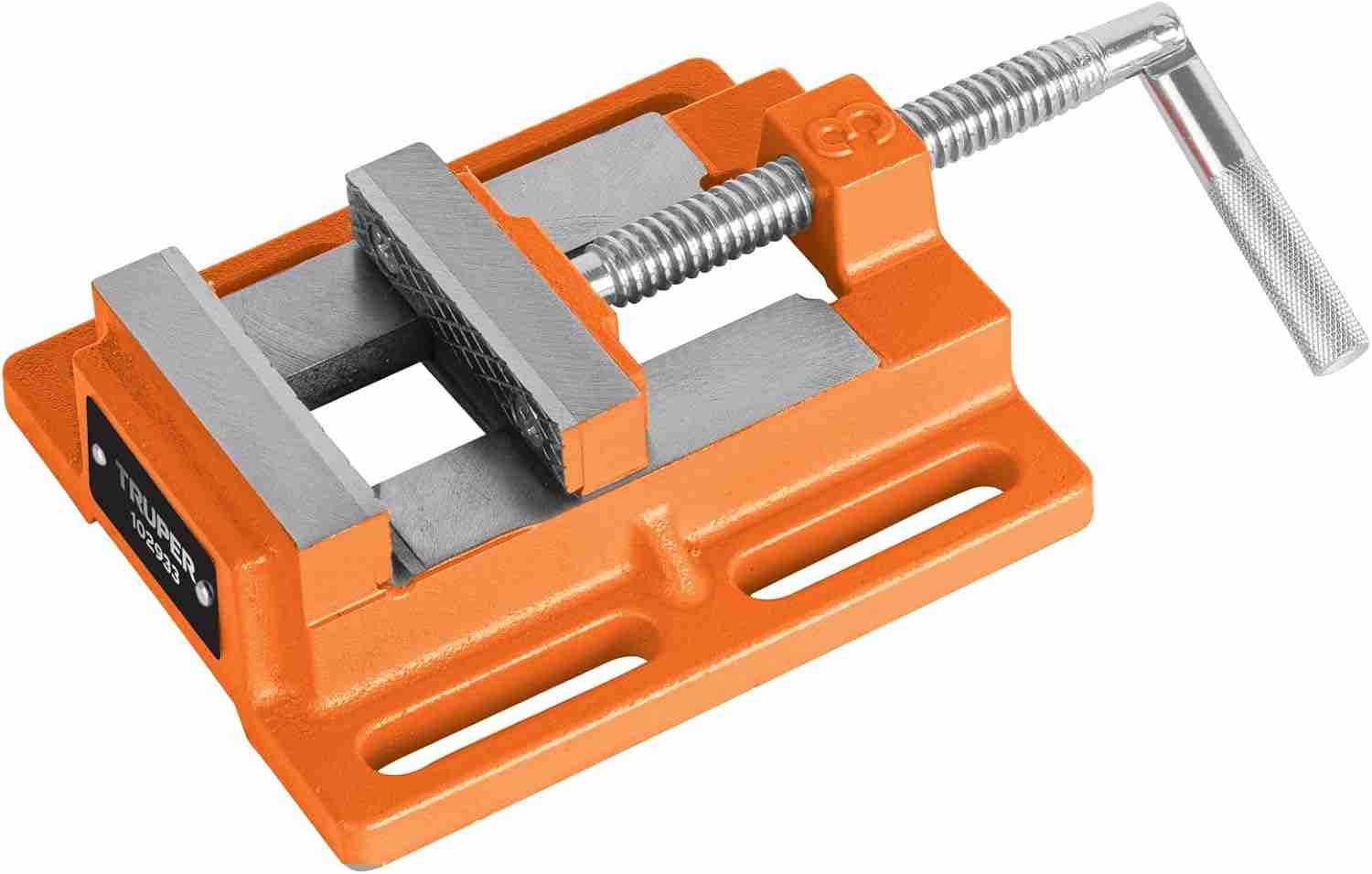 Prensa Morsa Plana Truper PMP-30 75 mm con mandíbulas de acero forjado y mango ergonómico largo.