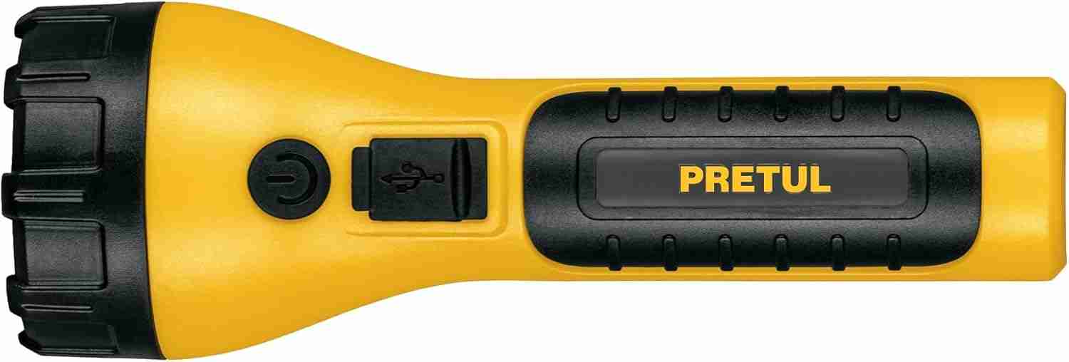Linterna Recargable LED Pretul LIRE-180P 180 lúmenes con clip metálico y puerto USB.