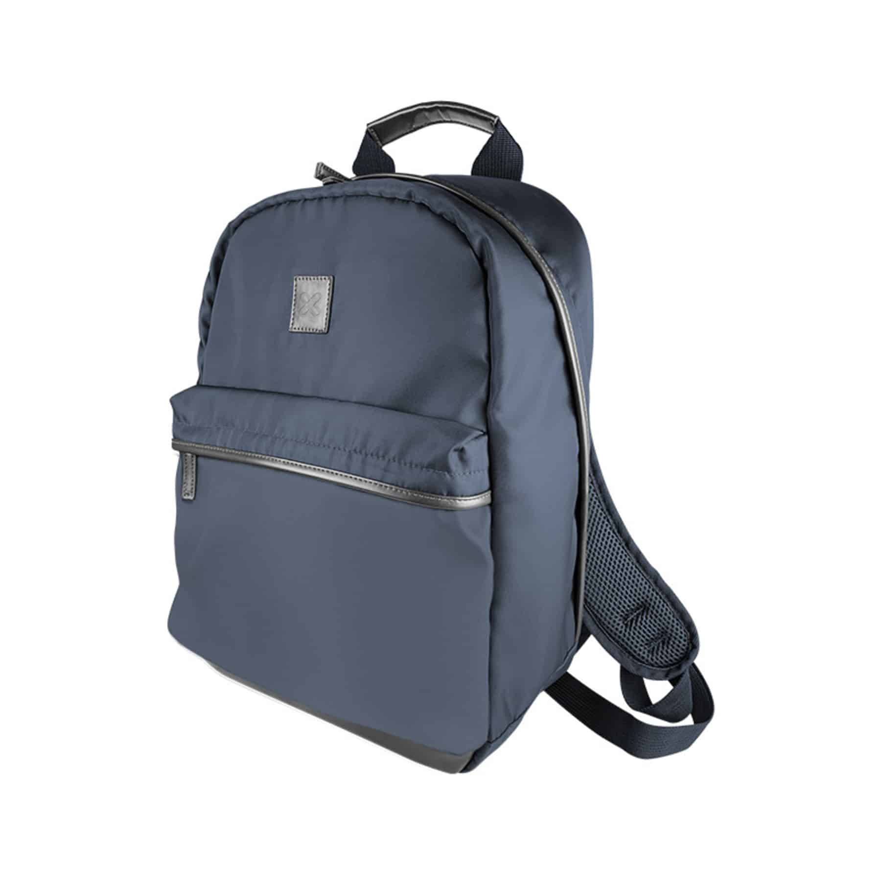 Mochila para portátil azul Klip Xtreme KNB-435 con bolsillo frontal, asa superior y correas acolchadas con malla