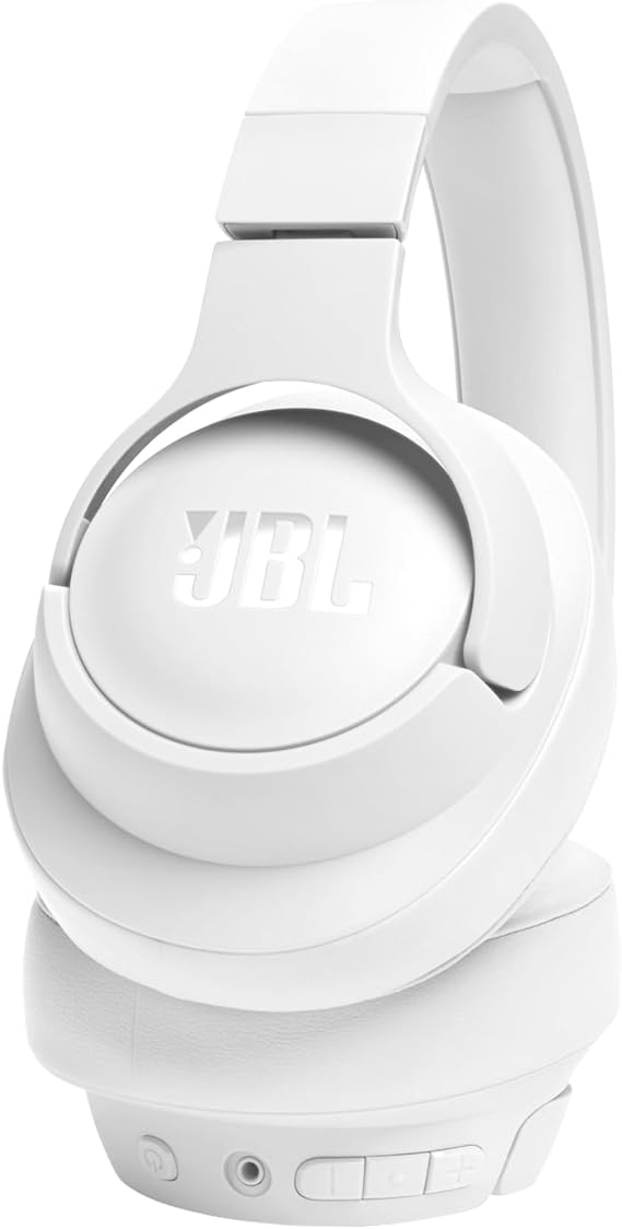 Audífonos JBL de diadema Tune 720BT en vista lateral con logo JBL y botones físicos de volumen y encendido
