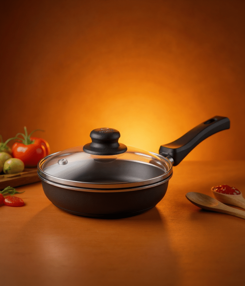 Cacerola Antiadherente 14cm North con Tapa Vidrio