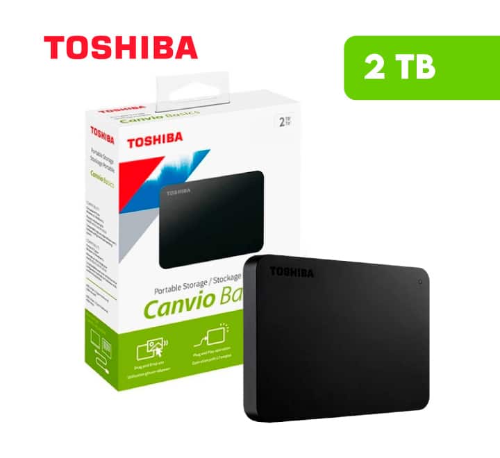 Disco Duro Externo Toshiba Canvio Basic 2TB Negro