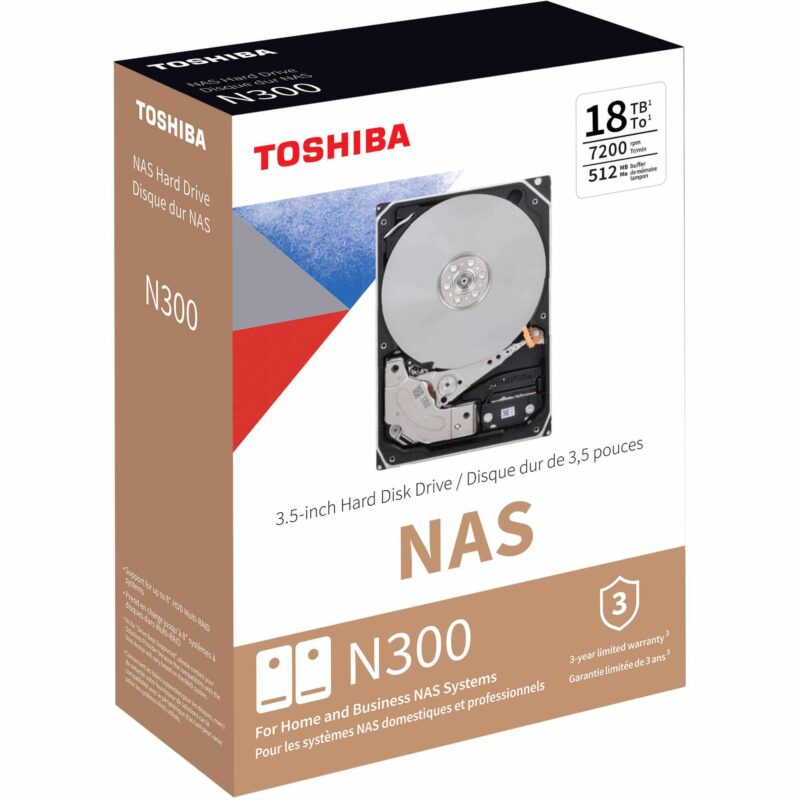 Disco Duro NAS Toshiba N300 18TB 7200RPM SATA