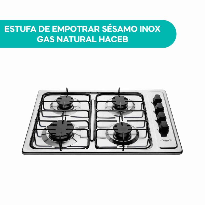 Estufa Empotrar Haceb Sésamo Inox 60x43 cm Gas Natural