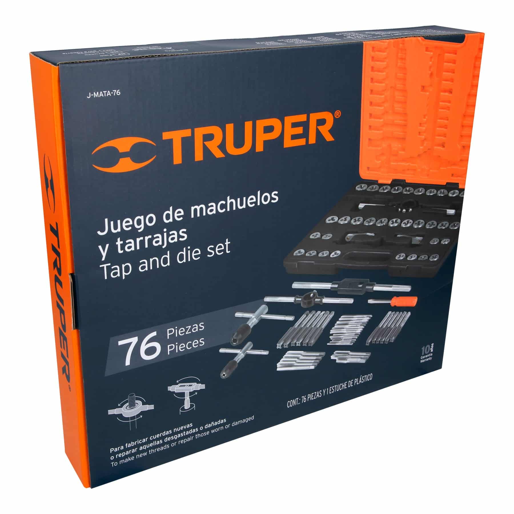 Juego de Machuelos y Tarrajas con 76 Piezas de Truper - Imagen 2