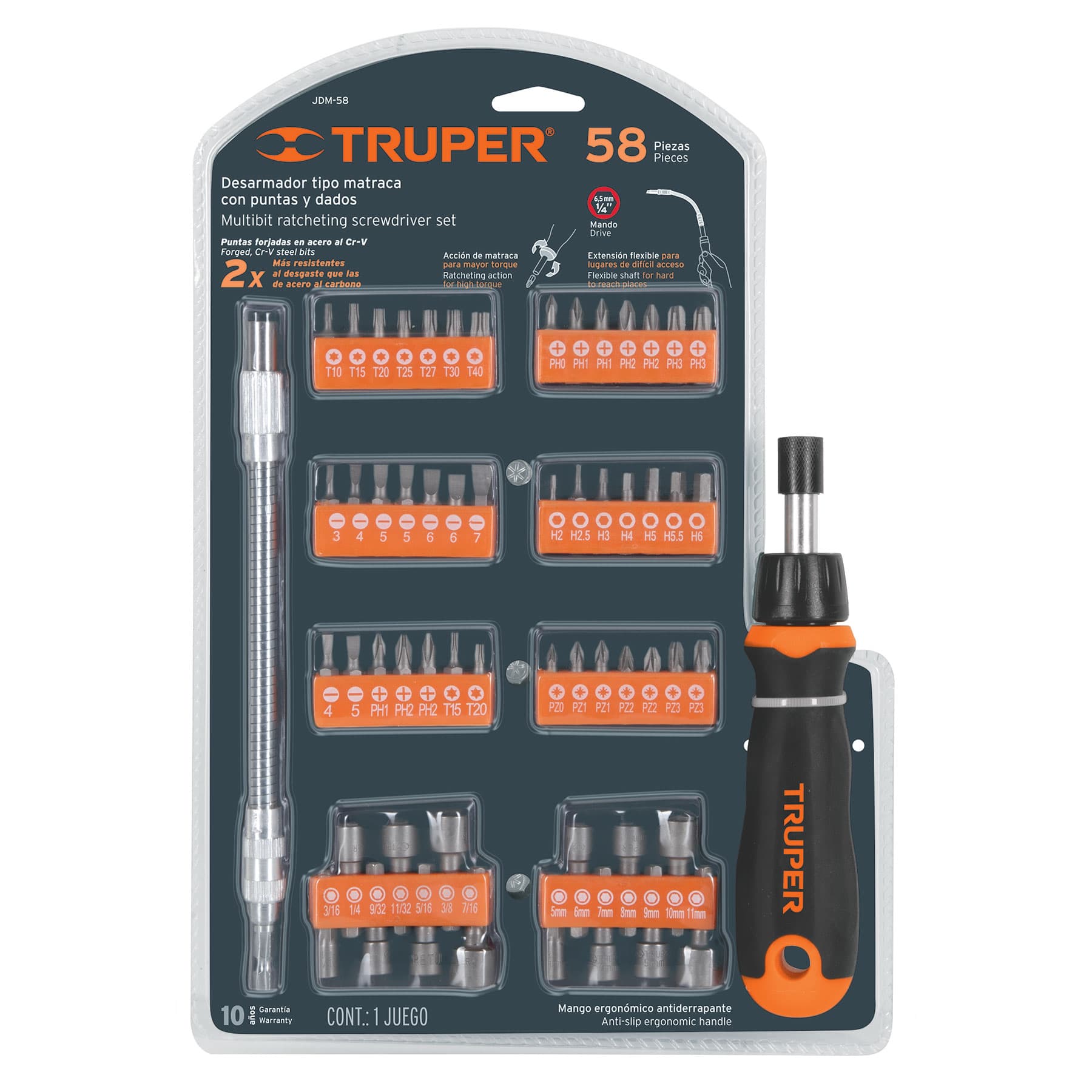Desarmadores Truper 58 Piezas Tipo Matraca T18220 - Imagen 4