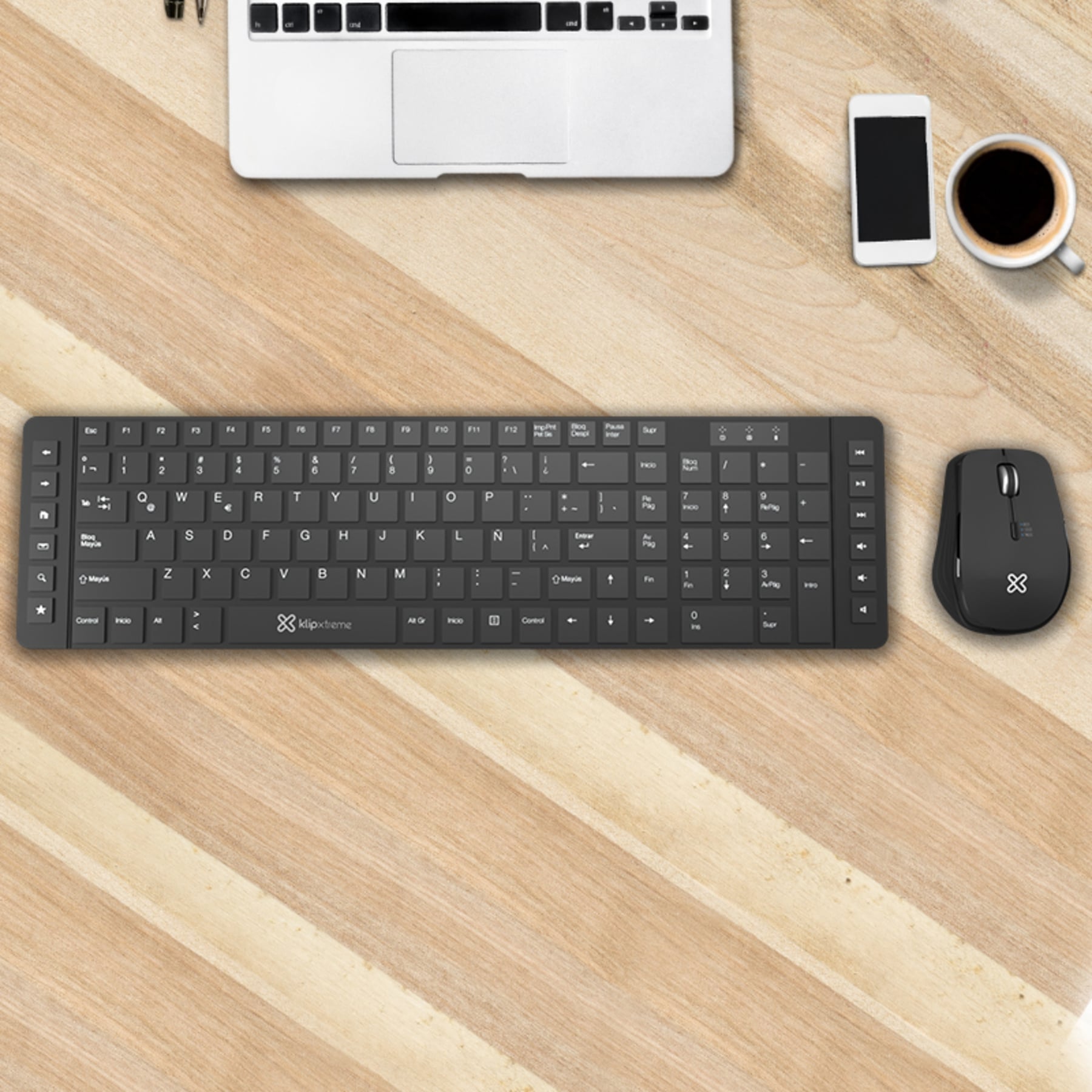 Teclado y Mouse Inalámbrico Klip Xtreme KCK-270S Negro - Imagen 2