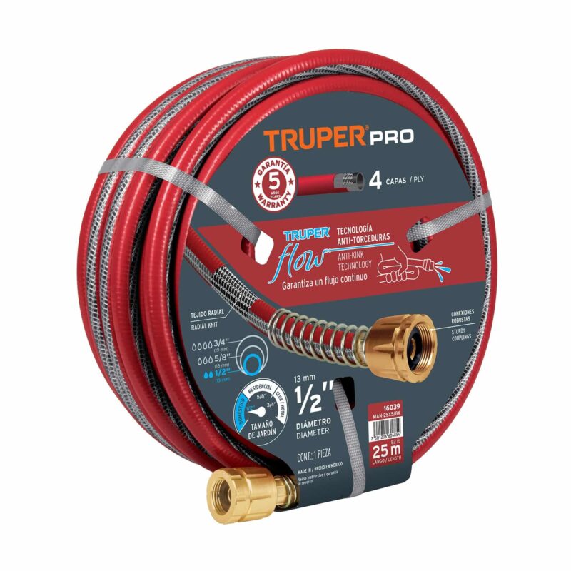 Manguera Reforzada 4 Capas 1/2" 20 Mts Truper