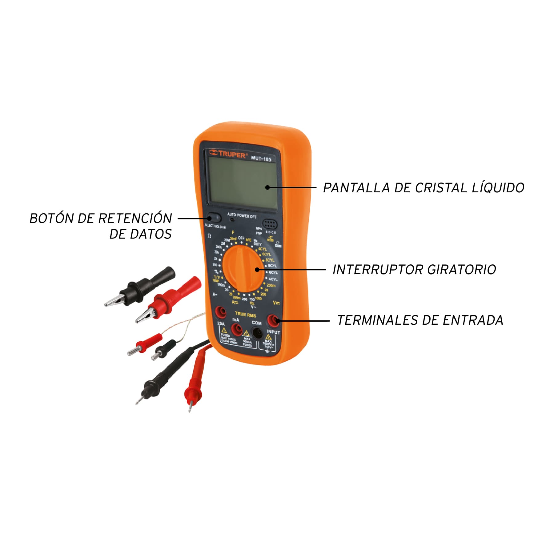 Multimetro Digital Automotriz Truper - Imagen 2