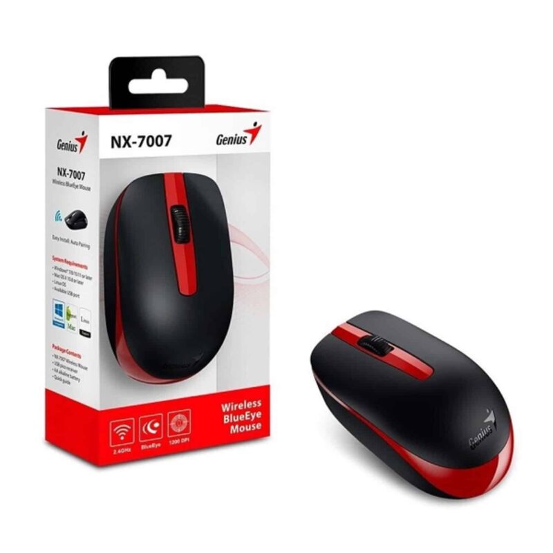 Mouse Inalámbrico Genius NX-7007 2.4 GHz Rojo