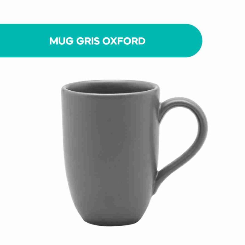 Taza Cerámica Oxford Gris 330ml Minimalista