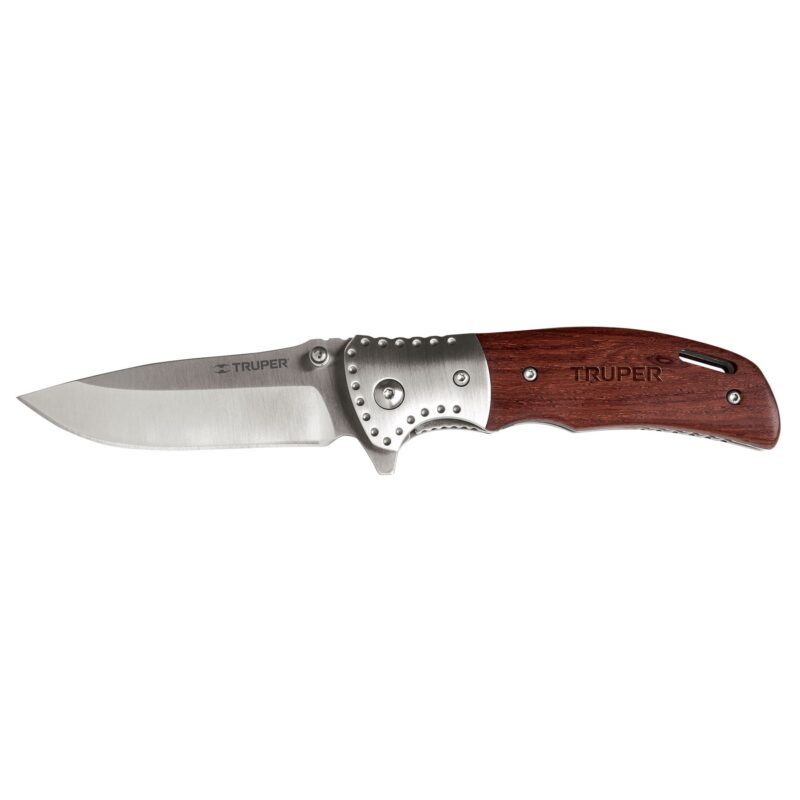 Navaja Abatible Truper 4 Pulgadas Mango en Madera y Acero Inoxidable