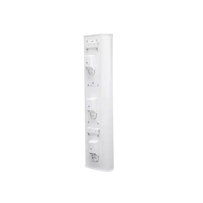 Antena de internet sectorial Ubiquiti airPrism AP-5AC-90-HD vista posterior con herrajes para instalar en mástil