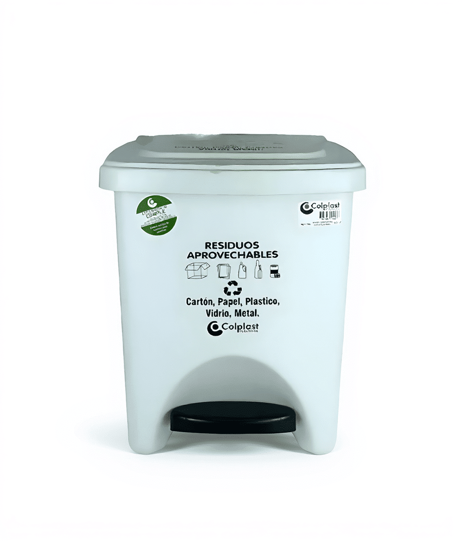 Papelera Pedal Cuadrada 22 Litros Colplast