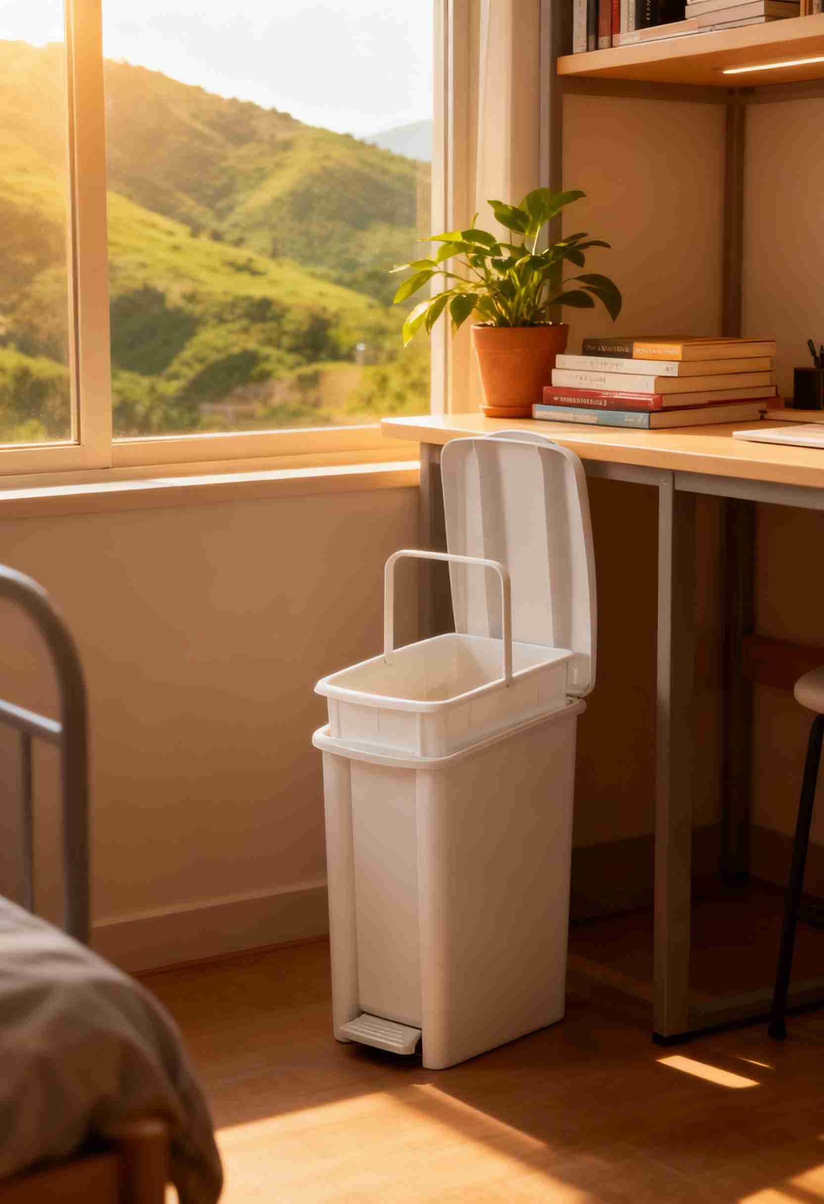 Papelera Rimax 10L Slim Tapa Vaivén Polipropileno - Imagen 6