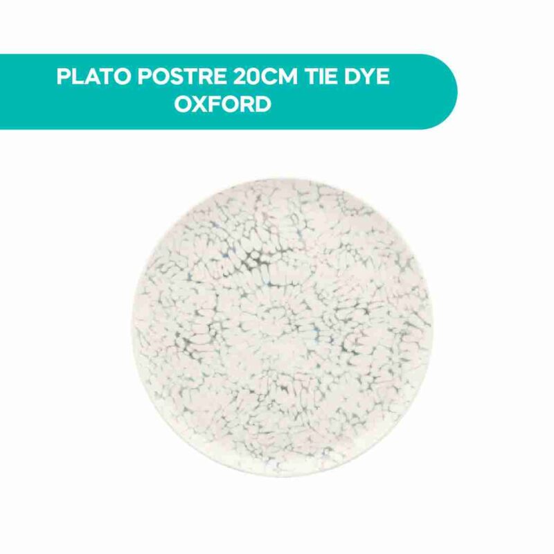 Plato Postre Oxford Tie Dye 20cm Cerámica Apto Microondas