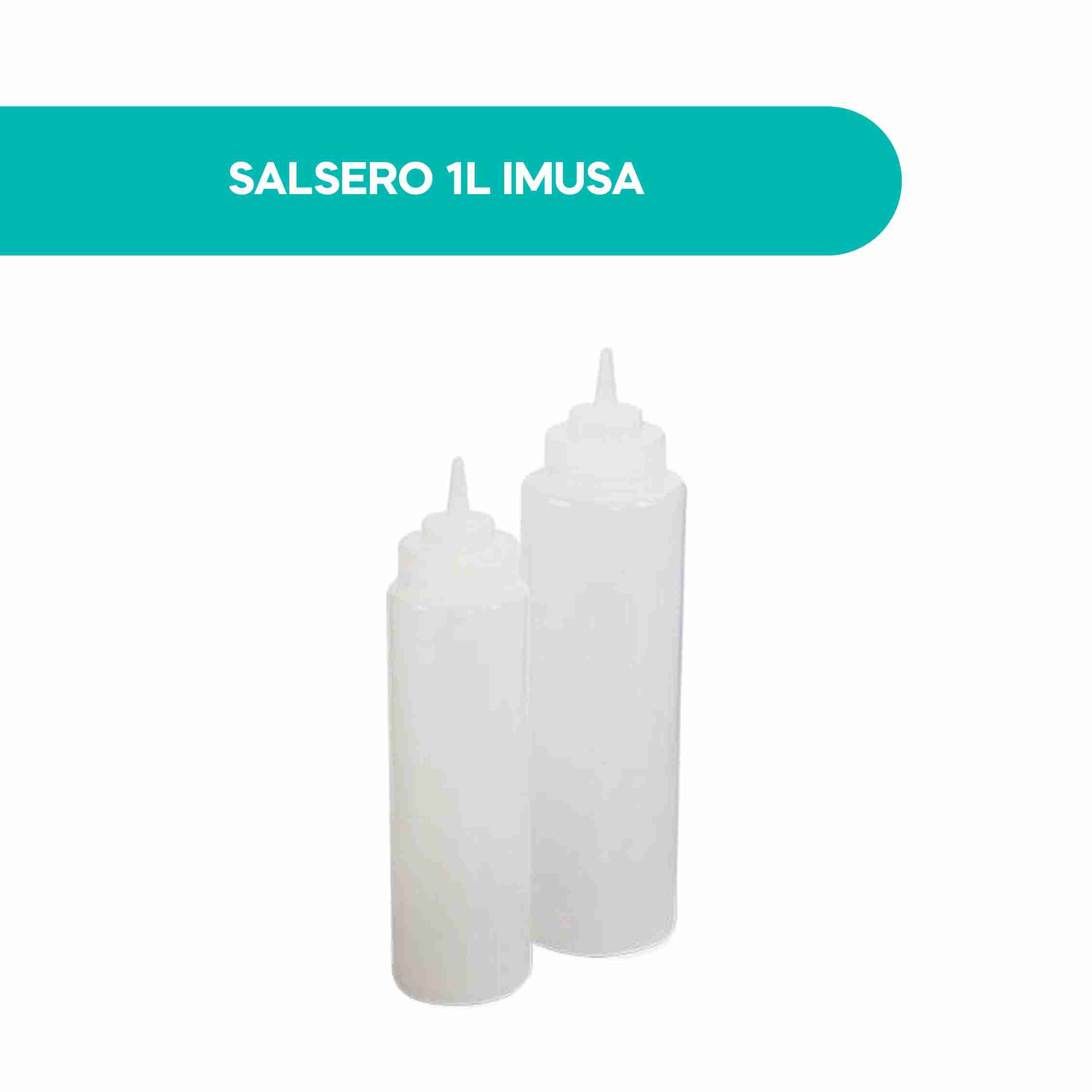 Salsero Imusa 1 litro, botellas dispensadoras translúcidas con tapa de boquilla cónica para salsas y aderezos de cocina