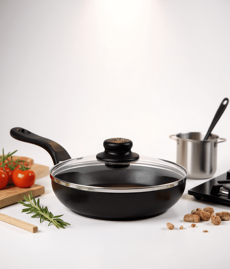 Sartén Antiadherente 24 cm North con Tapa de Vidrio – 5 Capas