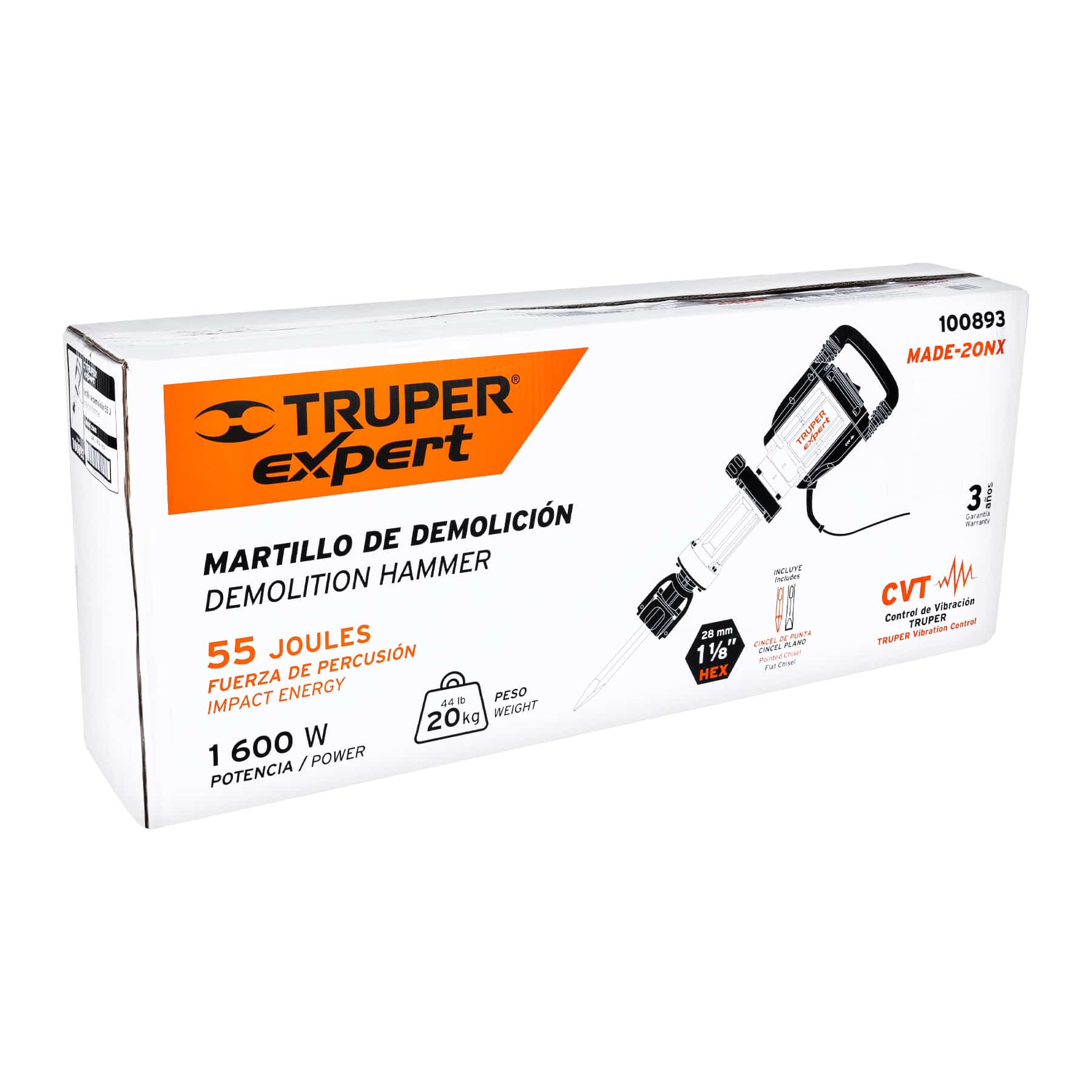 Demoledor 55 Joules 1600w Industrial Truper Made-20nx - Imagen 4