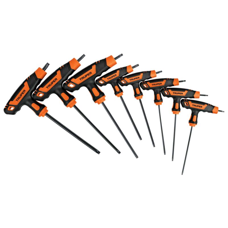Juego De 8 Llaves Torx Estralargas Mango En T Truper Torx-8tlx
