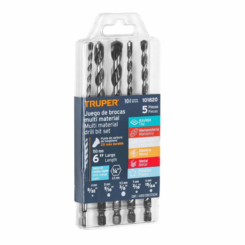Juego De 5 Brocas Multimaterial Truper Jbmc-5