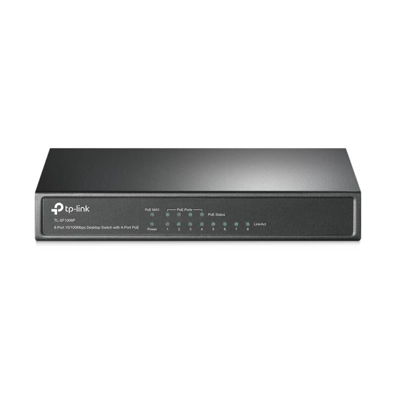 Switch NO administrable 4 Puertos POE | 8 Puertos 10/100 TL-SF1008P Tp link