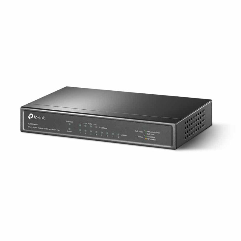 Switch NO administralbe 8 Puertos Gigabit con 4 Puertos PoE TL-SG1008P Tp link